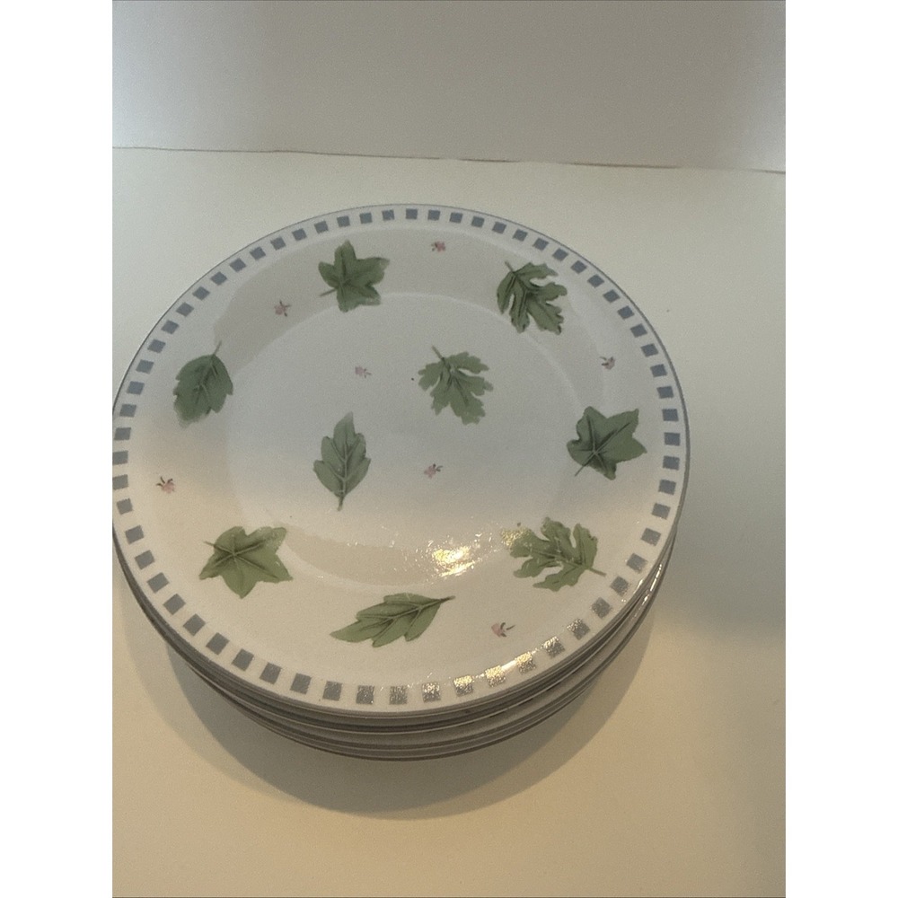 Set Of 6 Salad Plates 1980 Vintage Damon Wood Genuine Meadow Set Stoneware